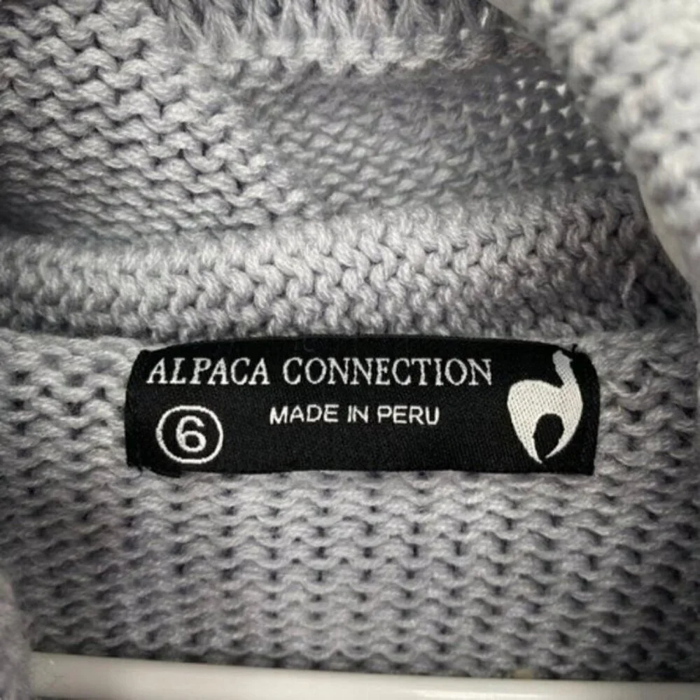 Alpaca Connection Kids Peruvian Zip Up Embroidered Hooded Cardigan Sweater